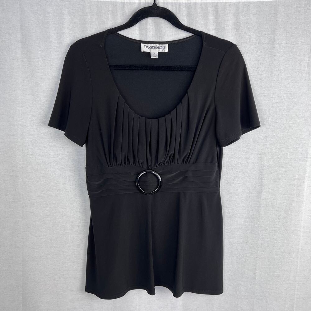 Vintage Y2K Danny & Nicole Top Black Babydoll Blouse Fairy Whimsigoth